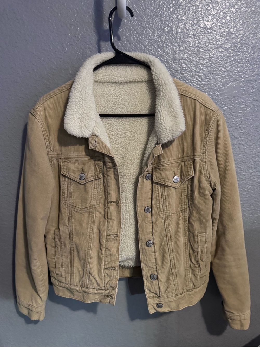 John Galt California Sherpa-Lined Tan Corduroy Jacket